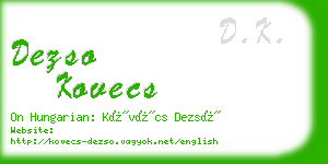 dezso kovecs business card